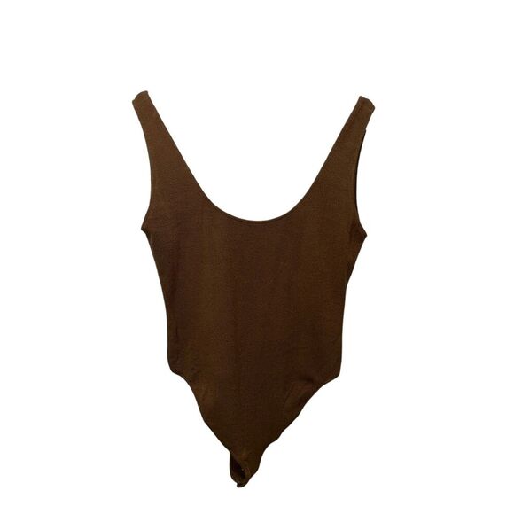 Vince Women's Low Back Bodysuit in Cottonwood Size Medium Top - Picture 2 of 11